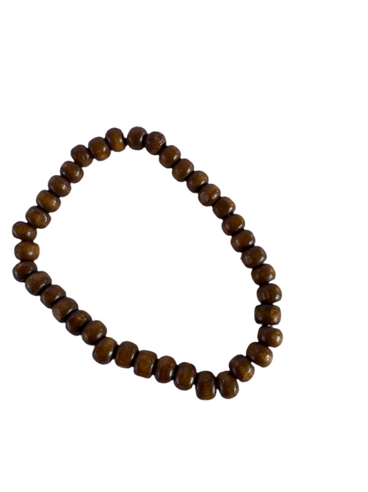 Pulsera bolitas café
